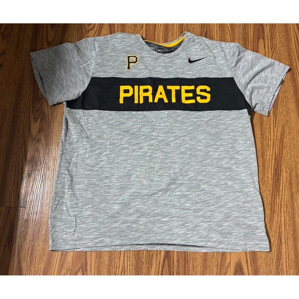 #M123 Men Nike Dri Fit 2XL PITTSBURGH PIRATES SHIRT GRAY